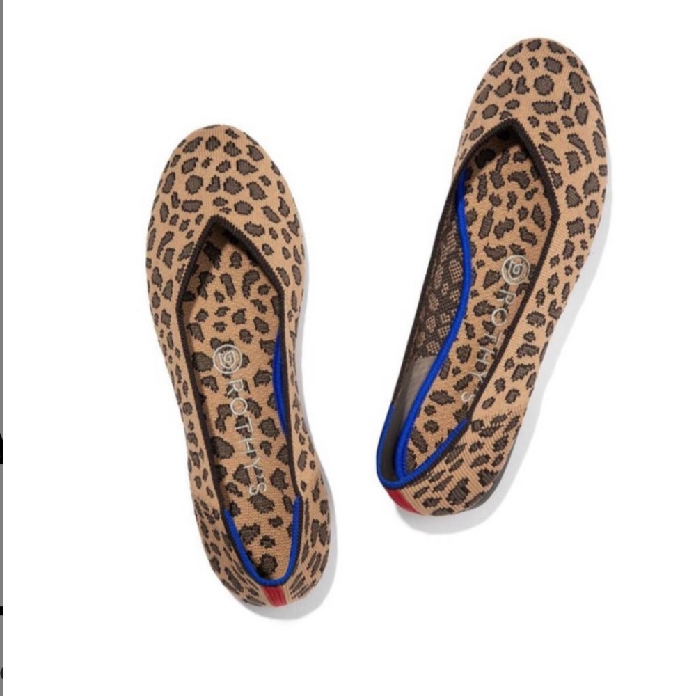 Rothy’s Spotted Tan Print Round Toe Flat (RETIRED print)